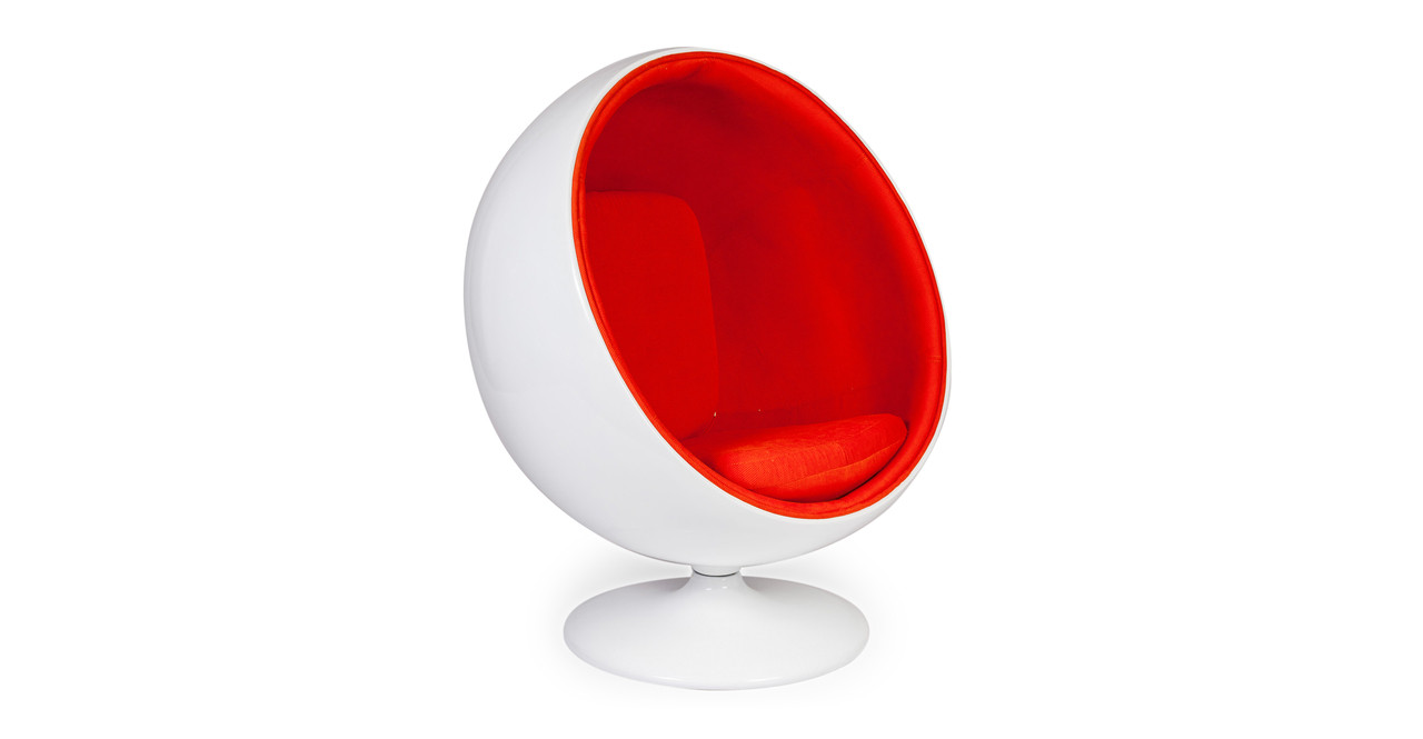 Ball Chair White Orange Craft Sofa Company